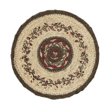 Holly Berry Jute Stencil Trivet 8